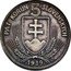 Slovakia 5 Korun (Andrej Hlinka. Trial Strike) PÄT KORÚN 5 SLOVENSKÝCH 1939 coin obverse