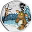 UK 50 Pence Gruffalo's Child. Coloured 2024  Proof THE GRUFFALO'S ® CHILD coin reverse