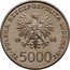 Poland 5000 Zlotych 10th Anniversary of the Election of Pope Ioannes Paulus II. Trial Strike 1988 MW POLSKA RZECZPOSPOLITA LUDOWA 19 88 MW ZŁ 5000 ZŁ coin obverse