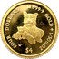 Cook Islands Four Dollars (Tiger) FOUR DOLLARS 999.9 GOLD 1/30TH OZ $4 coin reverse