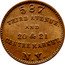 USA 1 Cent Civil War Merchant Token. Frederick Rollwagon. Jr New York 1863  587 THIRD AVENUE, AND 20 & 21 CENTRE MARKET, N.Y. coin obverse