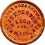 USA 1 Cent (Civil War Merchant Token. John Woessner. Jefferson's Saloon Cincinnati. OH) JOHN WOESSNER'S JEFFERSON'S SALOON COR. 12' & MAIN, STS. CINCINNATI coin obverse