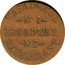 USA 1 Cent Civil War Merchant Token. Washington Restaurant New York ND (1861-1865)  WASHINGTON RESTAURANT NO 1 BROADWAY NY coin obverse