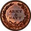 USA 1 Cent (Civil War Token. Army and Navy. Shield) ARMY & NAVY coin reverse