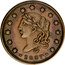 USA 1 Cent (Hard Times Token. Liberty. 15 Stars) 1837 coin obverse
