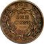 USA 1 Cent (Hard Times Token. Liberty. 15 Stars) MILLIONS FOR DEFENCE NOT ONE CENT FOR TRIBUTE coin reverse