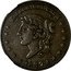 USA One Cent Hard Times Token. Liberty 1837  E. PLURIBUS UNUM 1837 coin obverse