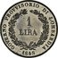 Italy 1 Lira (Lombardy Pattern) GOVERNO PROVVISORIO DI LOMBARDIA 1 LIRA 1848 coin obverse