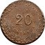 Mexico 20 Centavos (Provisional Government. Curved Bottom. TM) MONEDA PROVISIONAL 20 CENTAVOS coin reverse