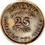 USA 25 Cents (Civil War Token. JJ Benson 1st MTD Rifle Company of New York) JJ. BENSON GOOD FOR 25 CENTS. SUTLER 1ST. MTD. RIFLES coin obverse