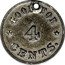 USA 4 Cents (Civil War Merchant Token. S.H. Scripture Currency New York) GOOD FOR 4 CENTS coin reverse
