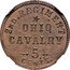 USA 5 Cents (Civil War Sutler Token. 2nd Regiment. Ohio Cavalry) 2ND. REGIMENT OHIO CALVARY 5 CENTS coin obverse
