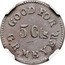 USA 5 Cents Civil WarToken. G.R. Meyer Chicago. Illinois ND  GOOD FOR 5 CTS G R MEYER coin obverse